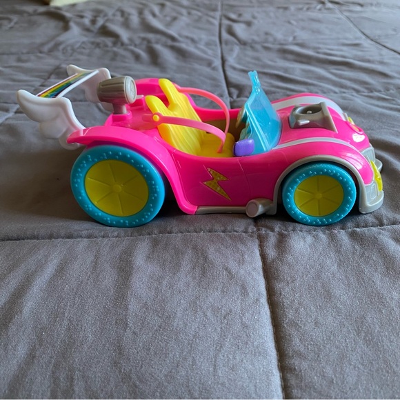 2016 Hot Pink Barbie Convertible Car Stars Rainbow Small Plastic Fun - Picture 2 of 12